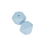 Perles en silicone hexagonales 1,7 cm - bleu pastel - 2 pcs
