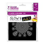 Pré-dessiné Slow & Art 5 Cartes Mandala noir