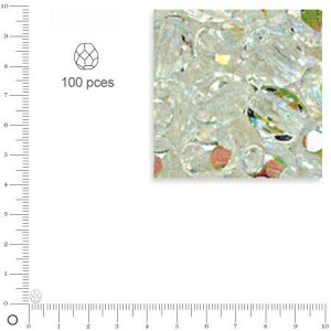 Perles facettées 4 mm en verre dépoli - Cristal de Roche