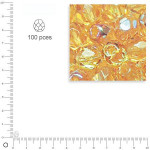 Perles facettées 4 mm en verre dépoli - Topaze Irisée