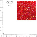 Rocailles transparentes lustrées - Rouge - Ø 2,6 mm x 17 g