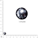 Perles en verre Renaissance 8 mm - Anthracite