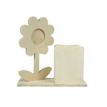Set de bureau pot de fleur en bois - 14 x 6,5 x 14 cm