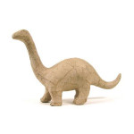 Support à décorer en papier mâché - Petit Brontosaure - 17 x 9.5 cm