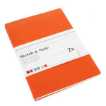 Lot de 2 carnets de croquis & notes 125 g cerise/paprika - 14,8 x 10,5 cm (A6)